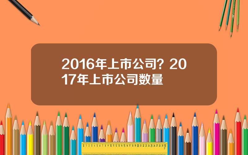 2016年上市公司？2017年上市公司数量