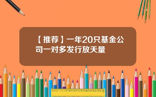 【推荐】一年20只基金公司一对多发行放天量