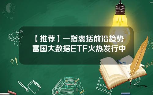 【推荐】一指囊括前沿趋势富国大数据ETF火热发行中