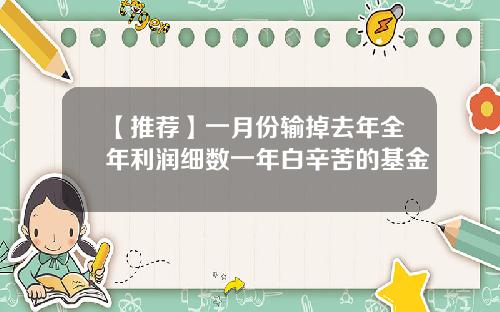 【推荐】一月份输掉去年全年利润细数一年白辛苦的基金