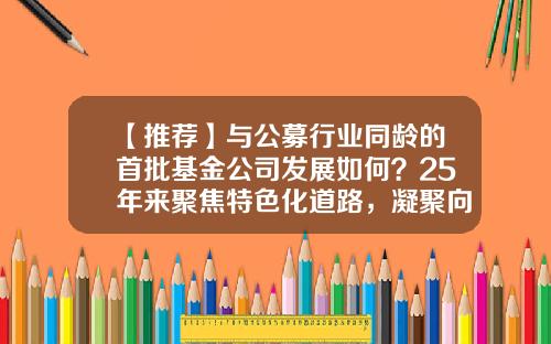 【推荐】与公募行业同龄的首批基金公司发展如何？25年来聚焦特色化道路，凝聚向“新”力，争做领跑者-中国第一只基金