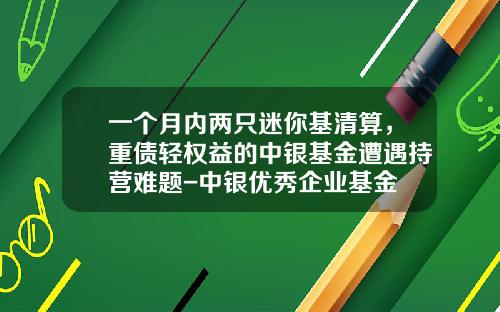 一个月内两只迷你基清算，重债轻权益的中银基金遭遇持营难题-中银优秀企业基金