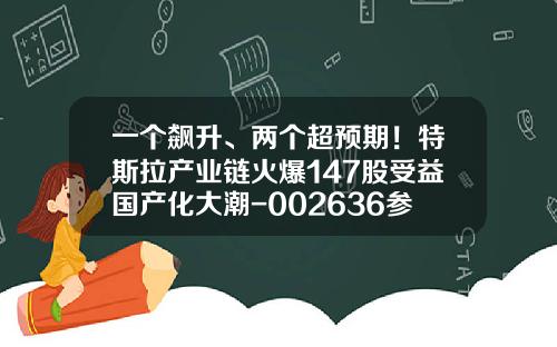 一个飙升、两个超预期！特斯拉产业链火爆147股受益国产化大潮-002636参股公司