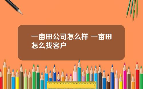 一亩田公司怎么样 一亩田怎么找客户