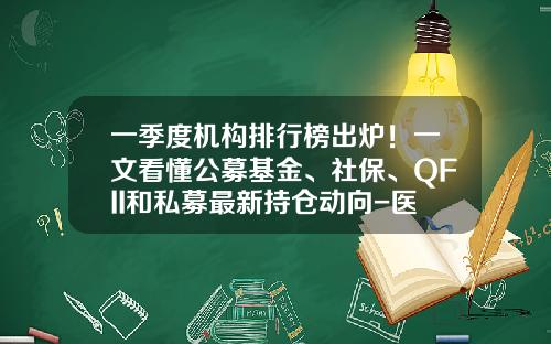 一季度机构排行榜出炉！一文看懂公募基金、社保、QFII和私募最新持仓动向-医药类基金排名