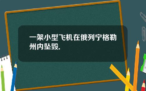 一架小型飞机在俄列宁格勒州内坠毁.