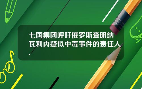 七国集团呼吁俄罗斯查明纳瓦利内疑似中毒事件的责任人.
