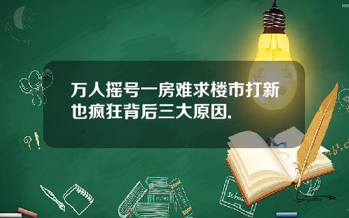 万人摇号一房难求楼市打新也疯狂背后三大原因.