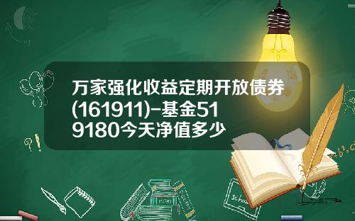 万家强化收益定期开放债券(161911)-基金519180今天净值多少