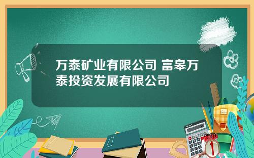 万泰矿业有限公司 富皋万泰投资发展有限公司