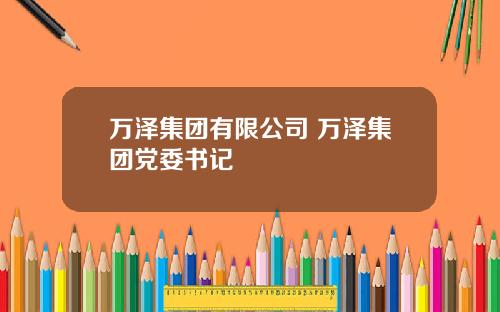 万泽集团有限公司 万泽集团党委书记