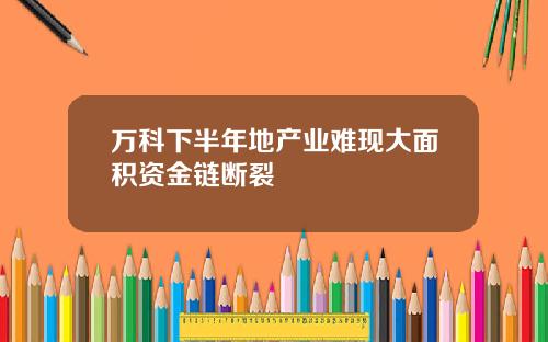 万科下半年地产业难现大面积资金链断裂