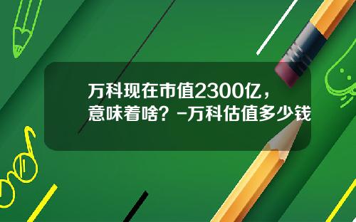 万科现在市值2300亿，意味着啥？-万科估值多少钱