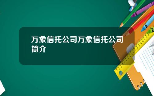 万象信托公司万象信托公司简介
