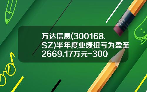 万达信息(300168.SZ)半年度业绩扭亏为盈至2669.17万元-300168公司简介