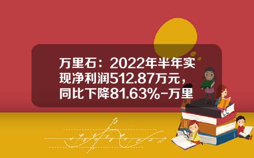 万里石：2022年半年实现净利润512.87万元，同比下降81.63%-万里石股份有限公司