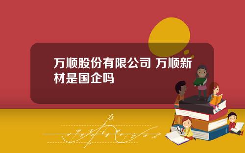 万顺股份有限公司 万顺新材是国企吗