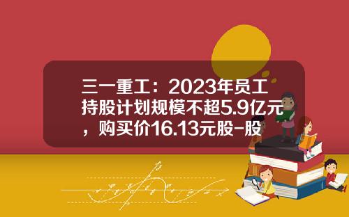 三一重工：2023年员工持股计划规模不超5.9亿元，购买价16.13元股-股票三一重工多少价位
