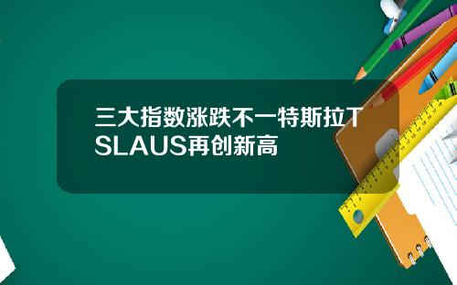 三大指数涨跌不一特斯拉TSLAUS再创新高
