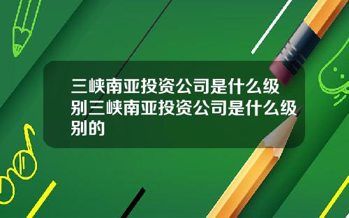 三峡南亚投资公司是什么级别三峡南亚投资公司是什么级别的
