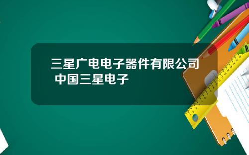 三星广电电子器件有限公司 中国三星电子