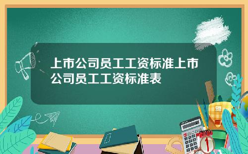 上市公司员工工资标准上市公司员工工资标准表