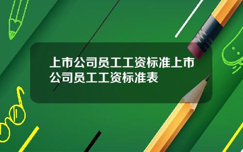 上市公司员工工资标准上市公司员工工资标准表
