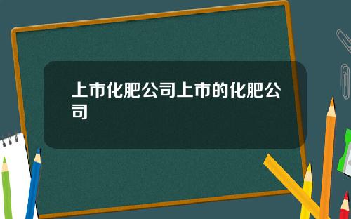 上市化肥公司上市的化肥公司