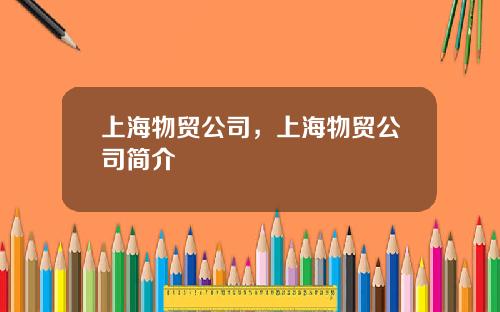 上海物贸公司，上海物贸公司简介
