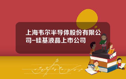 上海韦尔半导体股份有限公司-硅基液晶上市公司