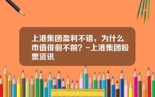 上港集团盈利不错，为什么市值徘徊不前？-上港集团股票资讯