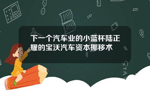 下一个汽车业的小蓝杯陆正耀的宝沃汽车资本挪移术