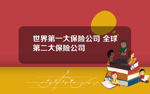 世界第一大保险公司 全球第二大保险公司