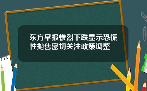 东方早报惨烈下跌显示恐慌性抛售密切关注政策调整