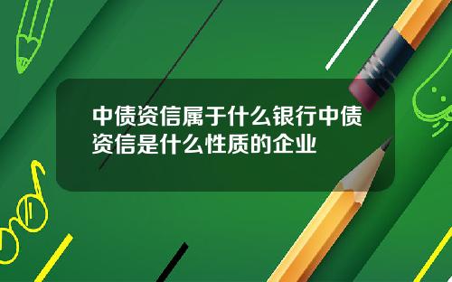 中债资信属于什么银行中债资信是什么性质的企业