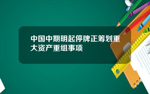 中国中期明起停牌正筹划重大资产重组事项