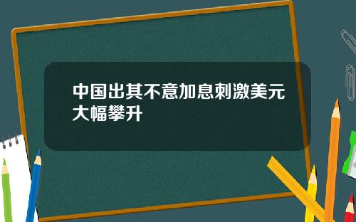中国出其不意加息刺激美元大幅攀升
