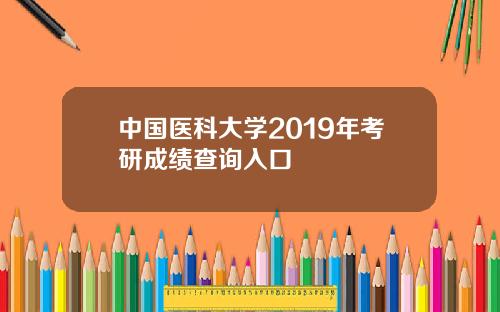 中国医科大学2019年考研成绩查询入口