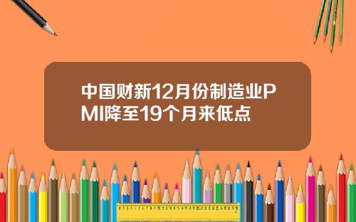 中国财新12月份制造业PMI降至19个月来低点