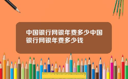 中国银行网银年费多少中国银行网银年费多少钱