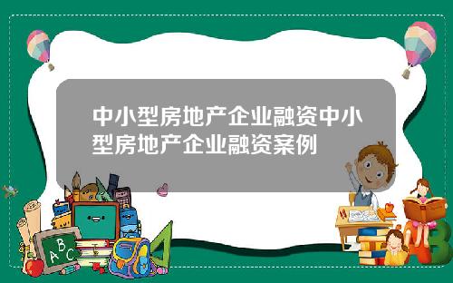 中小型房地产企业融资中小型房地产企业融资案例