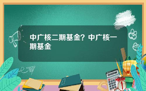 中广核二期基金？中广核一期基金