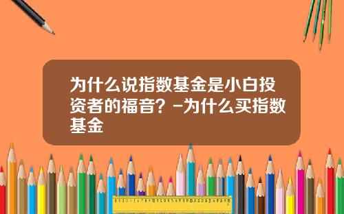 为什么说指数基金是小白投资者的福音？-为什么买指数基金