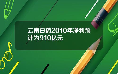 云南白药2010年净利预计为910亿元