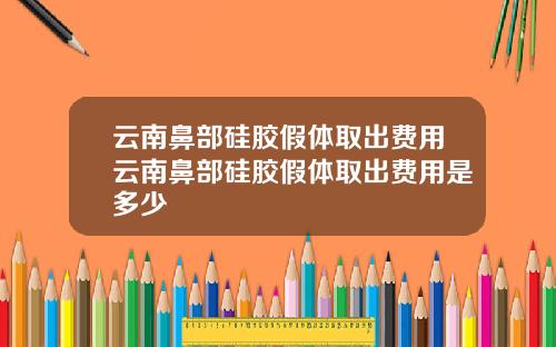 云南鼻部硅胶假体取出费用云南鼻部硅胶假体取出费用是多少