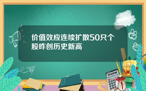 价值效应连续扩散50只个股昨创历史新高