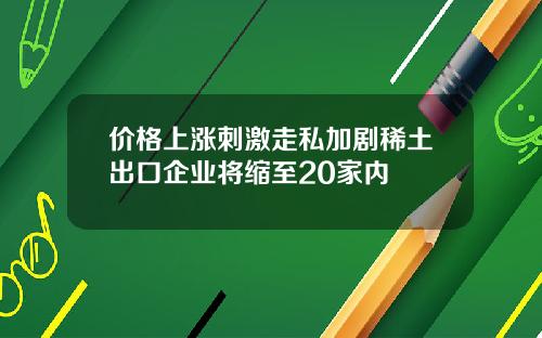 价格上涨刺激走私加剧稀土出口企业将缩至20家内