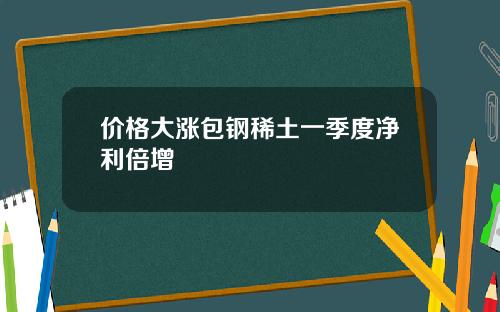 价格大涨包钢稀土一季度净利倍增