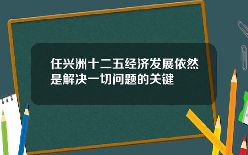 任兴洲十二五经济发展依然是解决一切问题的关键
