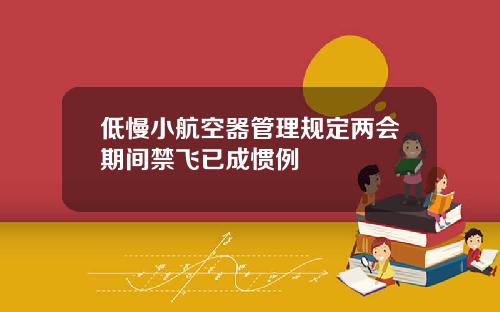低慢小航空器管理规定两会期间禁飞已成惯例